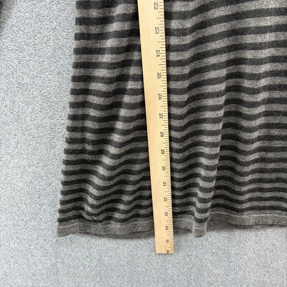 Eileen Fisher Sweater Dress Medium Gray Stripe Merino Alpaca Lightweight Swing - Picture 8 of 13